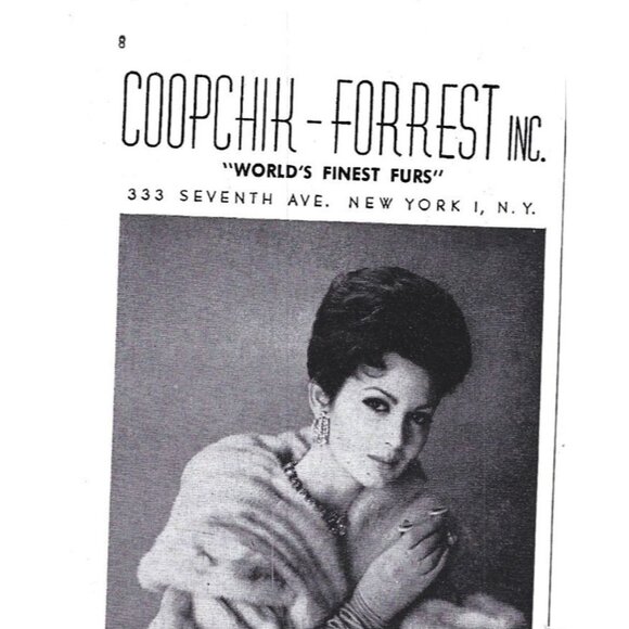 Coopchik Forest Finest Furs Nyc Advertisement 1950s Vintage Print Ad 9 inch Tall - Picture 2 of 2